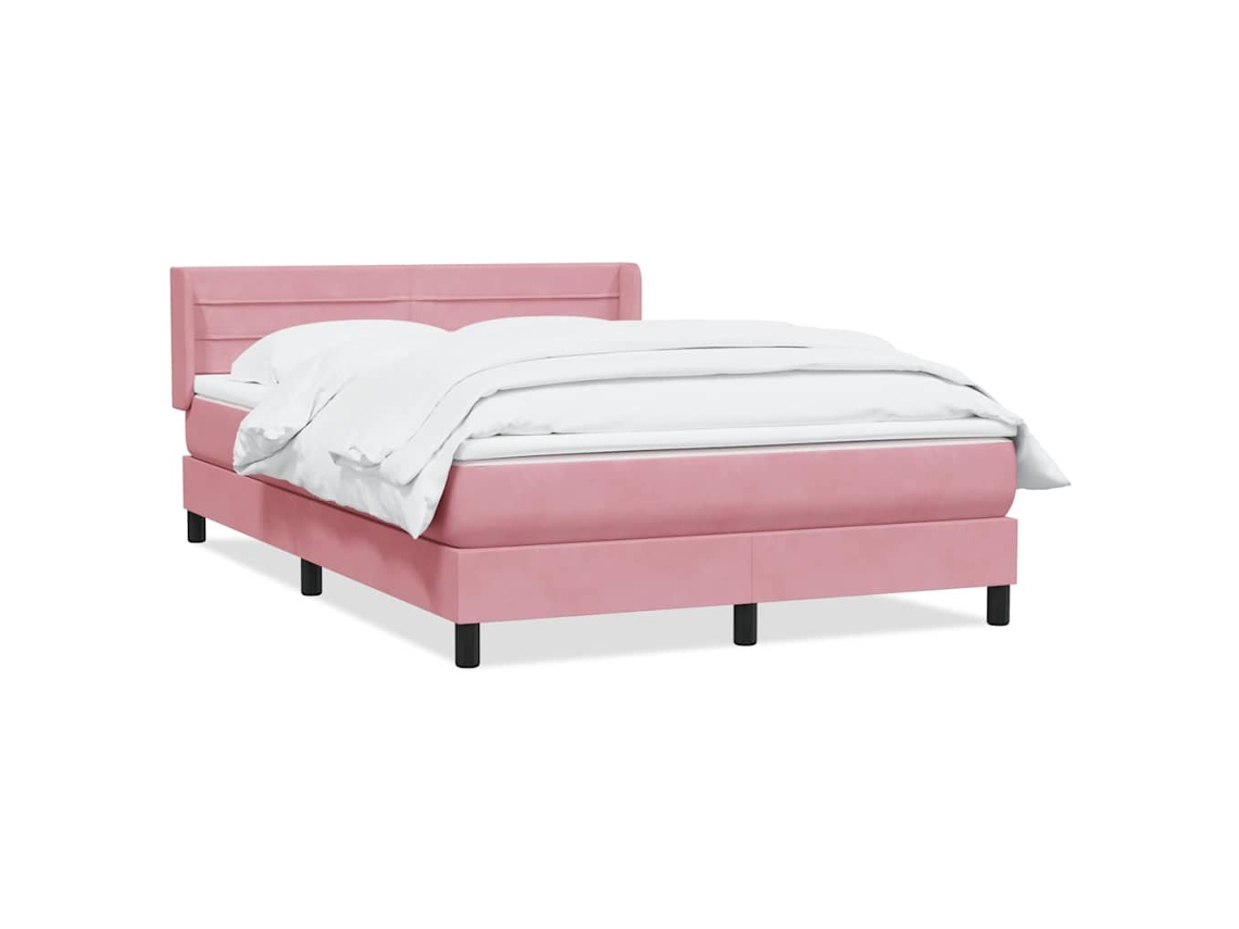 Maison Exclusive - Cama Box Spring Con Colchón Terciopelo Rosa 160x220 Cm