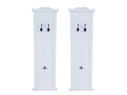 2x mural porte-manteaux con 3 crochets en bois blanc 109 x 28 x 4 cm 04_0007421