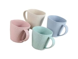 2026-taza De Paja De Trigo Resistente 4 Piezas Para Agua Café Leche Jugo Té Color Rosa 198g 3.54x3.54x3.35 Pulgadas