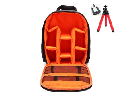 Mochila de Fotografia SLOWMOOSE Impermeable (Naranja con Trípode)