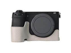 Funda protectora inferior de piel de vaca auténtica compatible con la cámara Sony A6700 Facpoet