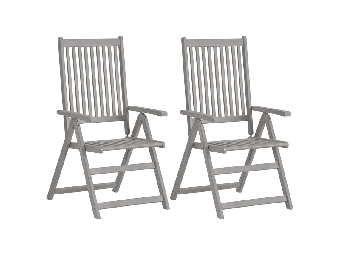 Maison Exclusive - Sillas de jardín reclinables con cojines, 4 piezas, madera maciza de acacia.