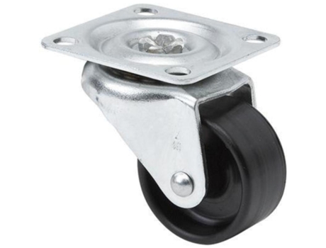 Rueda giratora placa 10zlr35-bp nylon negro eje liso ALEX