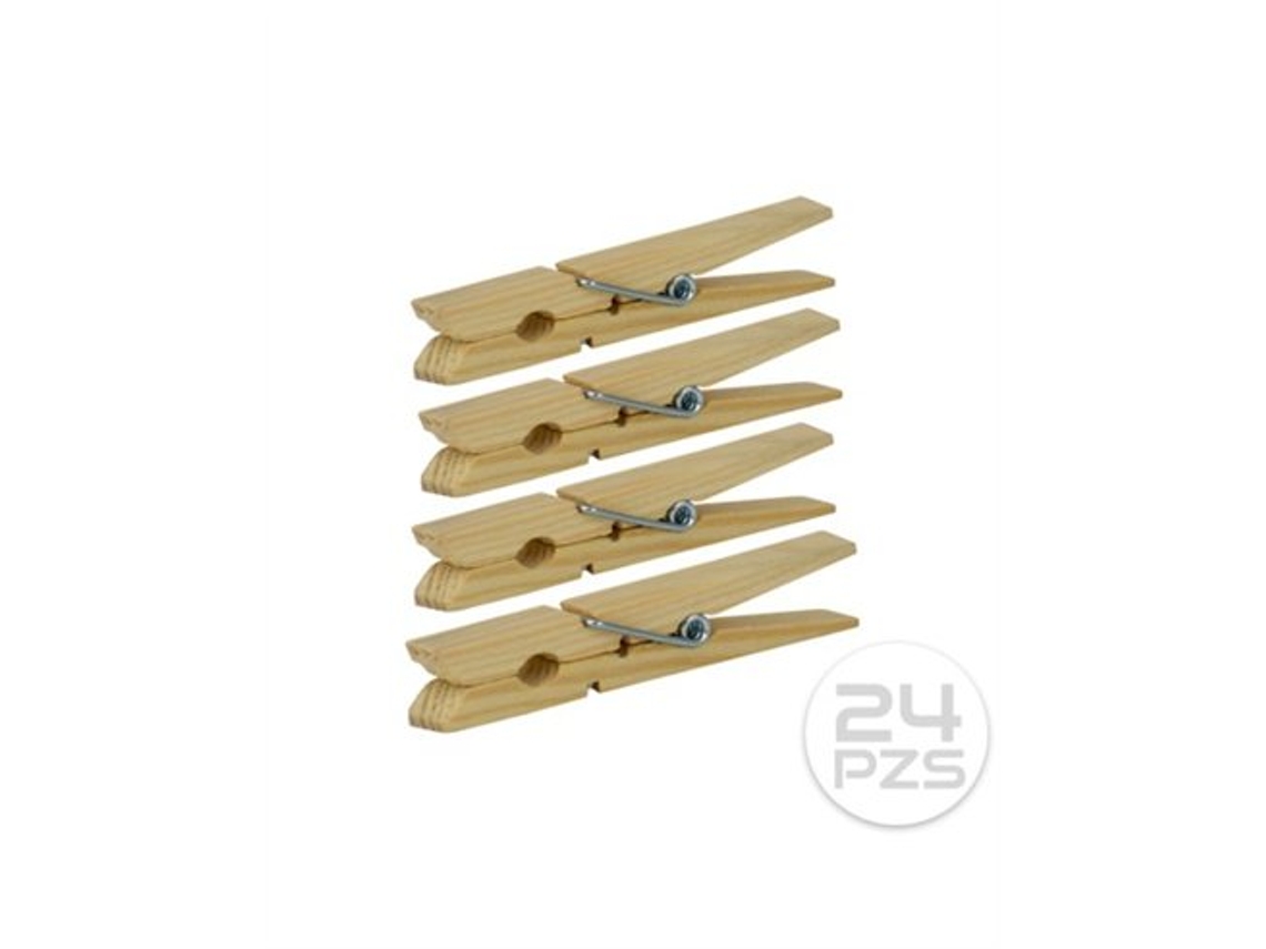 Paquete de 24 pinzas de madera pequeñas para la ropa, Logui