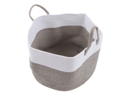 Cesta De Gran Capacidad Con Asa, Tejida En Cuerda De Algodón, Para Almacenamiento Multifuncional.