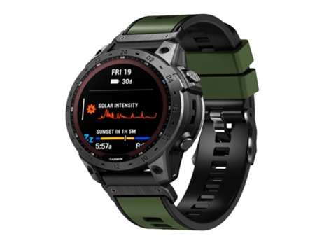 Correa Smartwatch para Garmin Fenix 7X 26mm Silicona de Liberación Rápida Tela Lisa Bicolor (Verde Ejército)