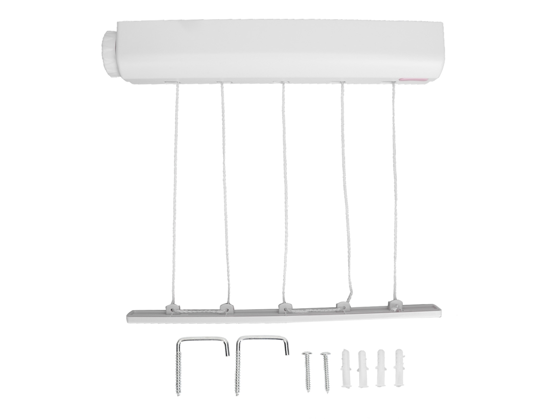 Tendedero retráctil de 5 líneas, multifuncional, de fácil instalación, para montar en la pared, flexible, para ropa húmeda y seca.