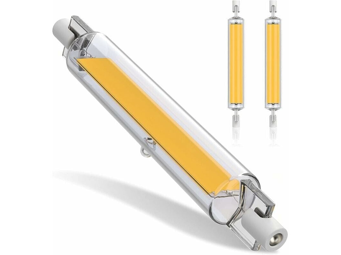 Bombillas LED R7s de 20 W con doble extremo y 118 mm, luz blanca cálida con eficiencia energética, encendido instantáneo, regulables, sin radiación, par