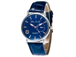 Reloj De Pareja Casual Zhoulianfa De Cuero Pu Con Cuerda Redonda Clásico De Cuarzo Azul