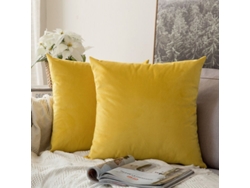 Rebe-fundas De Cojín Decorativas De Terciopelo Suave, 2 Unidades, 45x45 Cm, Sin Relleno, Amarillo, Para Sofá Cama Coche