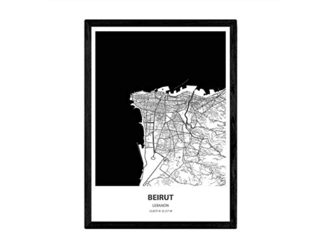 Poster NACNIC Mapa de Beirut Libano (A3)