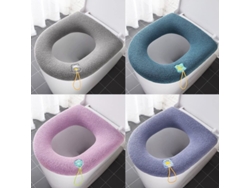 2026-protector De Asiento De Inodoro 4 Pack - Espesor Suave Calentador Baño Asa Reutilizable Xio