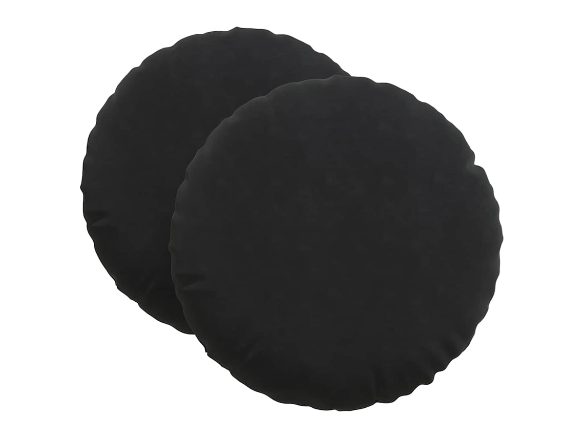 Cojines para asiento, 2 unidades, negros, Ø 40 x 13 cm, terciopelo HARLANV1