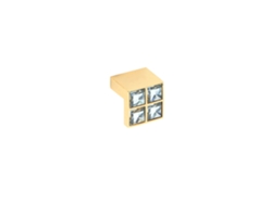 Pomo Para Muebles De Zamac Y Cristal Distancia Entre Centros De 16 Mm Chapados En Oro Lote De 25mm