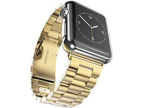 Kit Brazalete, Herramienta y Funda para Apple Watch Series 6 PHONECARE Stainless Lux Amarillo