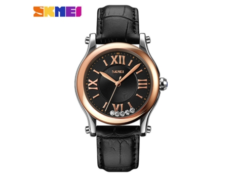 Relojes de Mujer Relojes de Pulsera analógicos de Cuarzo de Cuero Resistentes al Agua para Mujer, cinturón Negro y Esfera Negra LUUCOZK