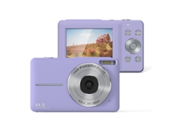 Cámara Digital Veanxin Cámara Digital Dc403 1080p, Zoom 16x, Luz De Relleno Anti Led, Tarjeta Tf De 32gb Morado