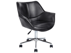 Silla de oficina BELIANI Newdale de Piel sintética Negro 62x62x91