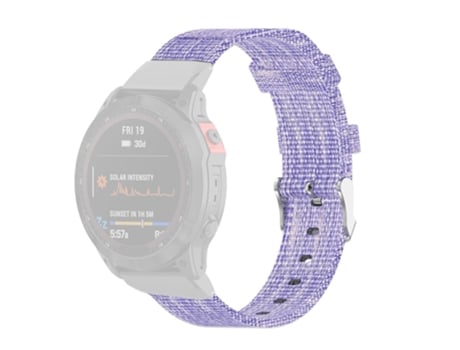 Correa de lona transpirable con herramienta para Garmin Fenix 7S/6S/5S/Instinct 2S - purpúreo