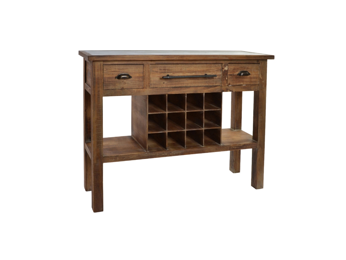 Consola Madera Botellero 120x35x95cm