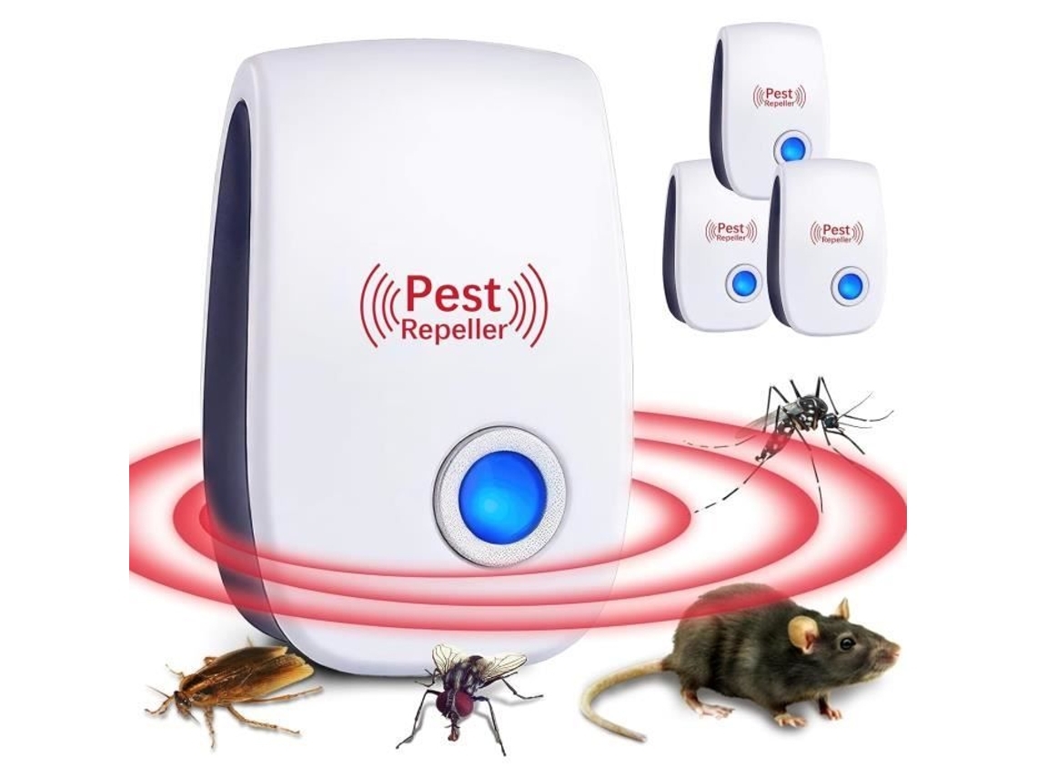 Kit 4 Repelentes Insectos Ultrasonidos Electrónico Interiores Repeler Ratones Hormigas J256