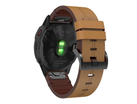 Correa de piel auténtica para Garmin Fenix 6 - castaño