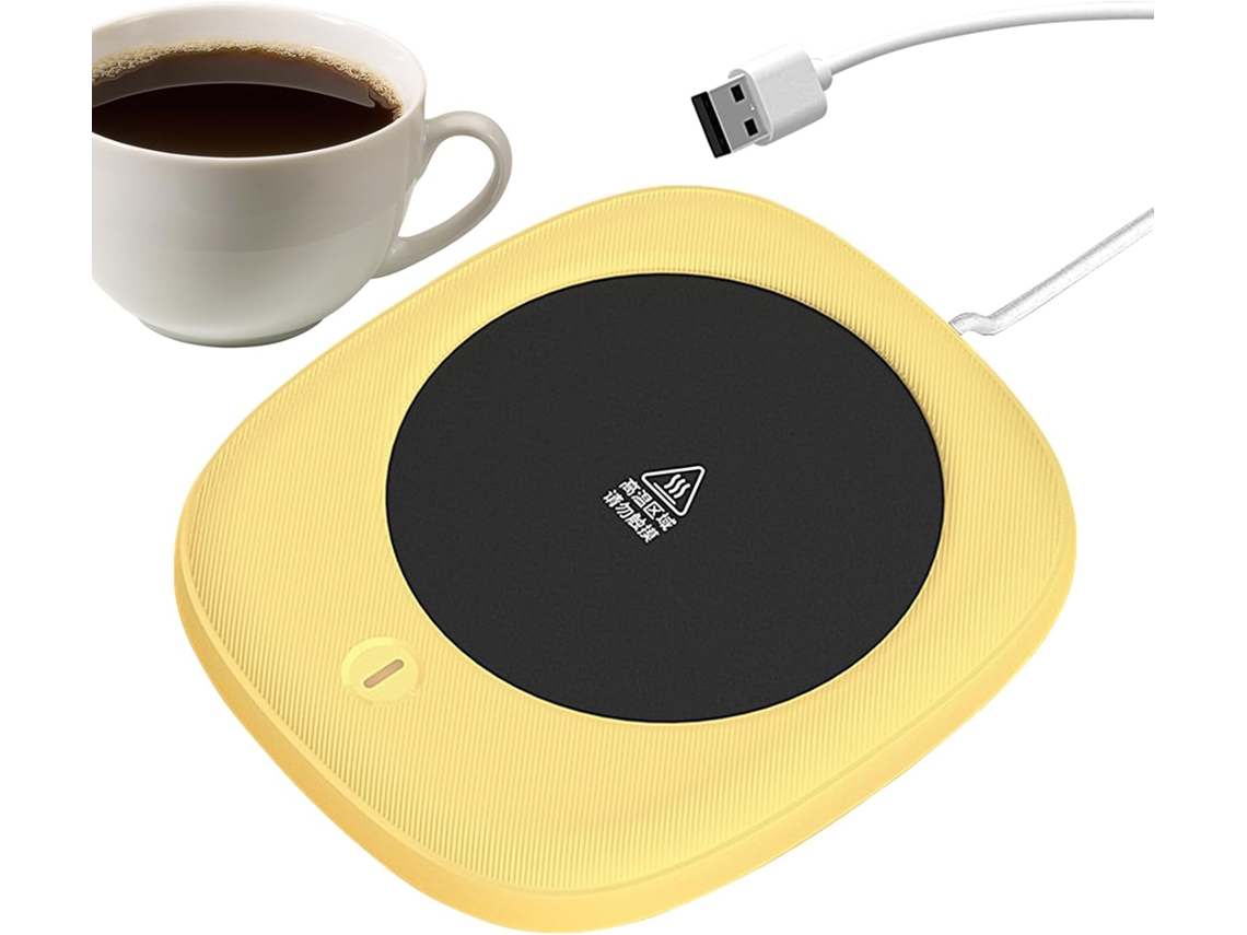 Calentador de tazas Digitallab con base de seguridad calefactable USB, 5 V, 2 A (amarillo)