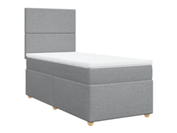 Maison Exclusive - Cama Box Spring Con Colchón Tela Gris Claro 90x200 Cm