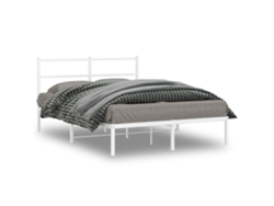 Estructura Cama Sin Colchón Con Cabecero Metal Blanco 135x190cm
