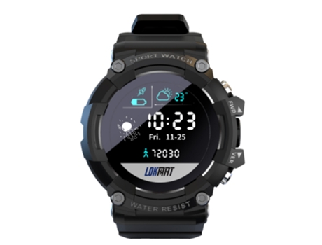Reloj inteligente LOKMAT Sky con esfera negra y correa de caucho de 33 mm
