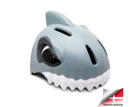 Casco de bicicleta para niños Tiburón gris CRAZY SAFETY Certificado EN1077