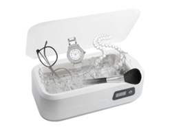 Limpiador ultrasónico de joyas, limpiador ultrasónico portátil profesional de 48 W (blanco)
