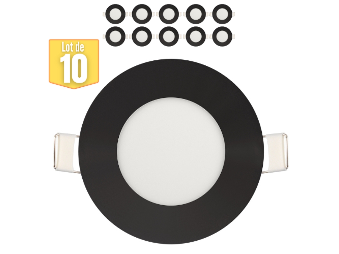 Conjunto de 10 losas LED 3W 2700K 110LM Negro IP20