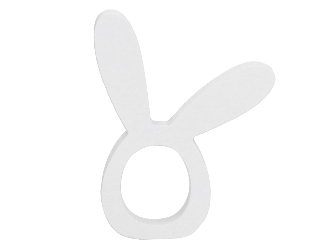 Servilletero de madera con forma de conejo, ligero y moderno para cocina, color blanco