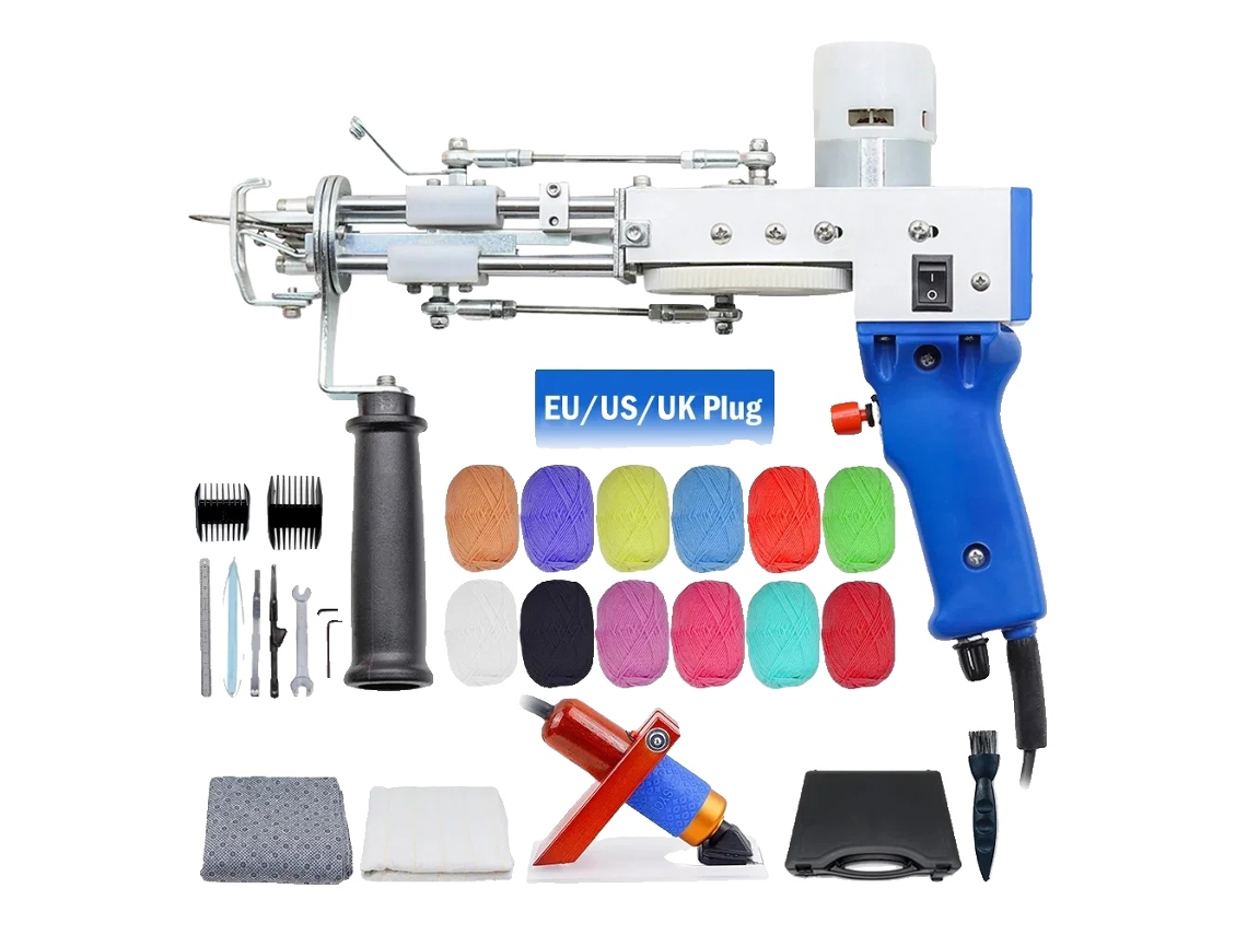 Pistola para mechones, altura ajustable de 9 a 21 mm, alta velocidad, 5 x 40 puntadas por segundo, color azul, juego de 2 unidades OEM