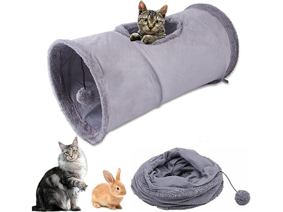 Túnel Plegable Con Cueva Para Gatos Y Conejos, Ideal Para Gatitos, Cachorros, Cobayas Y Hurones, Con Diseño Ergonómico Para Uso Diario.