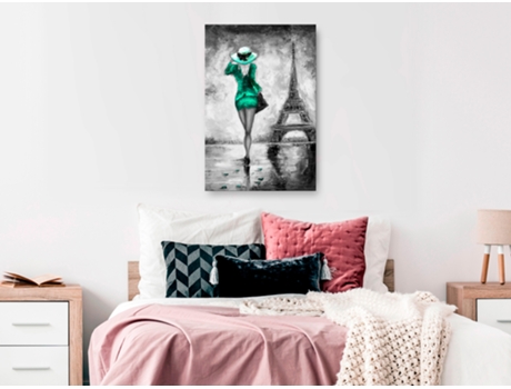 Cuadro ARTGEIST Parisian Woman (1 Part) Vertical Green (80x120)