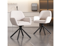Juego de 2 sillas giratorias con brazos en estilo moderno Sherpa Bouclette blanco