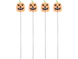 4 Piezas De Probador De Pasteles De Acero Inoxidable Con Forma De Cabeza De Calabaza, Herramienta Para Pasteles Para Galletas, Muffins Y Cupcakes
