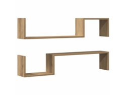 Maison Exclusive - Estante De Pared 2 Uds Madera Roble Artisan 100x15x20 Cm