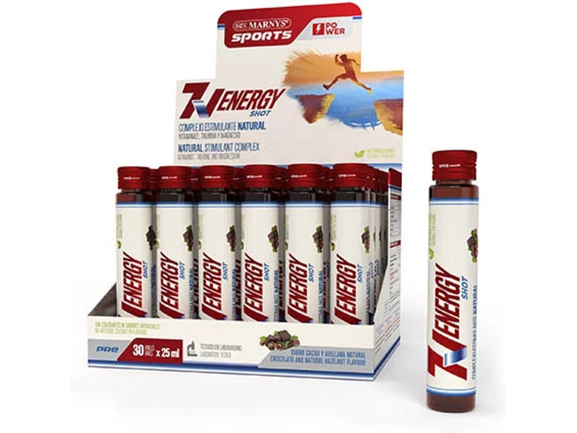 Complemento Alimentar MARNYS 7 V Energy Shots 30 X Vial Sports (Chocolate - 25 ml)