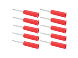 10 Sondas Perforadoras De Cables De Pvc De 2 Mm A 4 Mm Con Pines Aislados Para Multímetro (rojo)