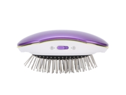 Peine Eléctrico De Masaje Vibracional Con Iones Negativos Antiestático Para Cuero Cabelludo Peine De Belleza (morado)