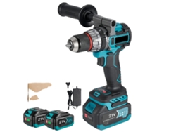 Taladro eléctrico, motor sin escobillas, luz de trabajo LED, con 2 baterías OEM