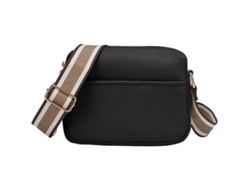 Neceser Kofihety para mujer, bandolera cuadrada, sencillo, de piel negra (20 x 8 x 15 cm)