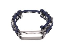 Pulsera (trenzada De Paracord, Ajustable) Para Xiaomi Mi Band 6/5 Nfc - Patrón Azul Marino