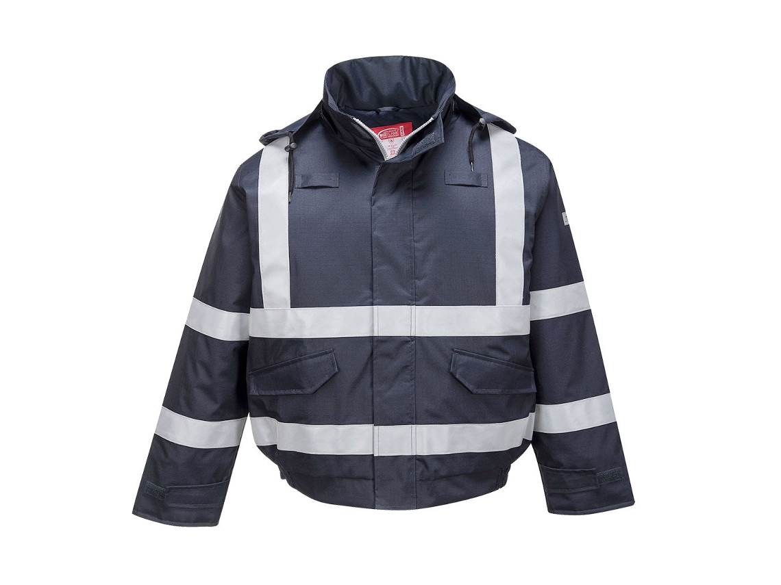 Chaqueta ignífuga Bizflame Rain Multi Protection / Azul marino / L Portwest