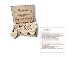 Regalo De Amistad Único: Caja De Madera Personalizada Con Corazones Grabados Para Tu Mejor Amigo/a.