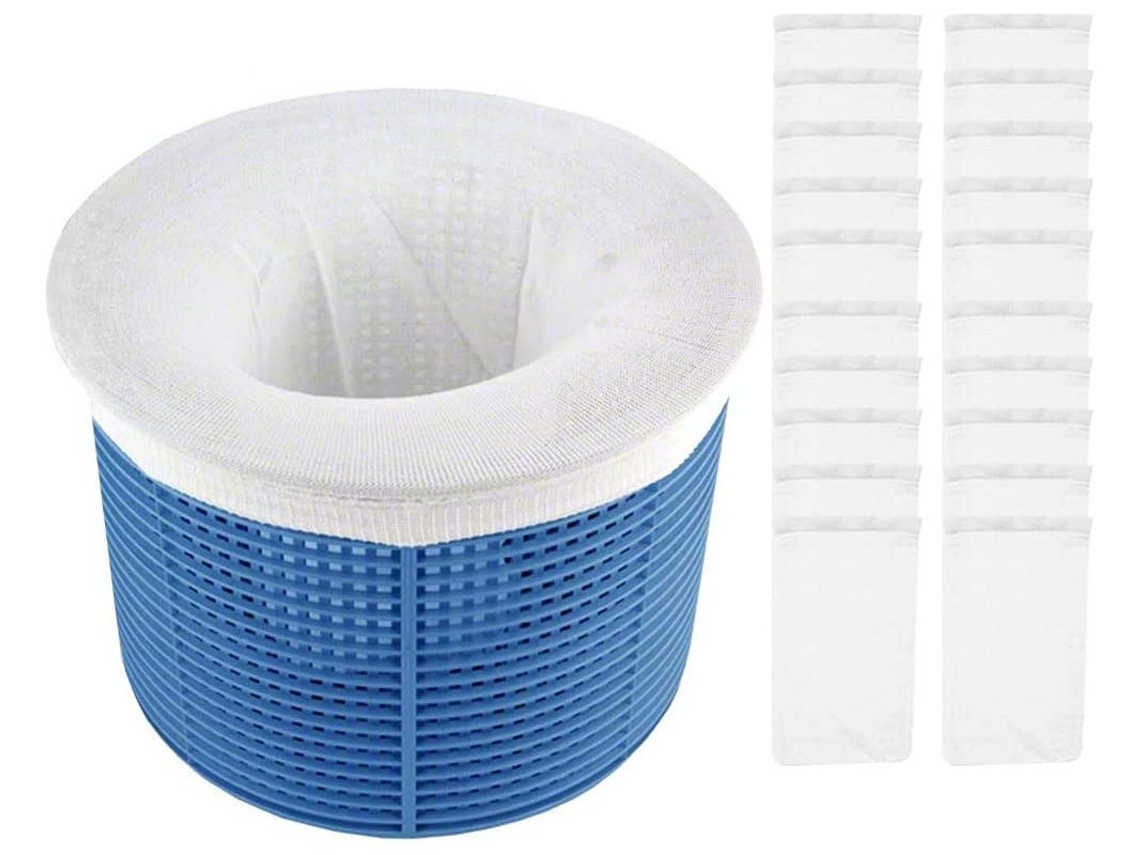 Calcetines filtrantes para piscina, protector de red, malla filtrante para piscinas enterradas y elevadas (20 unidades)