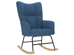 vidaxl Mecedora de tela azul